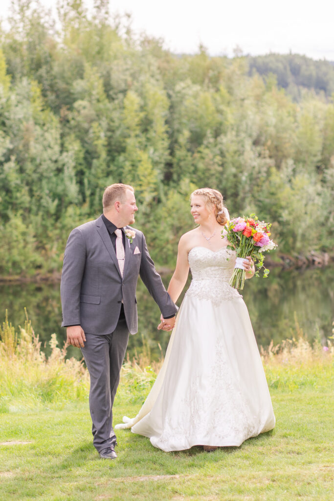 bride and groom portraits in alaska