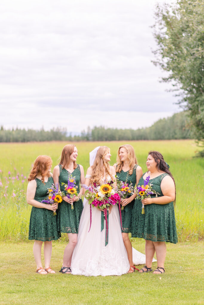 Bride and bridesmaids