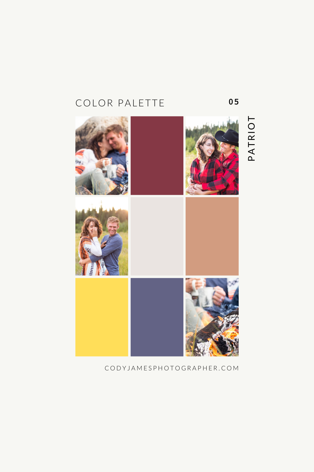 color palette for a bold summer engagement session