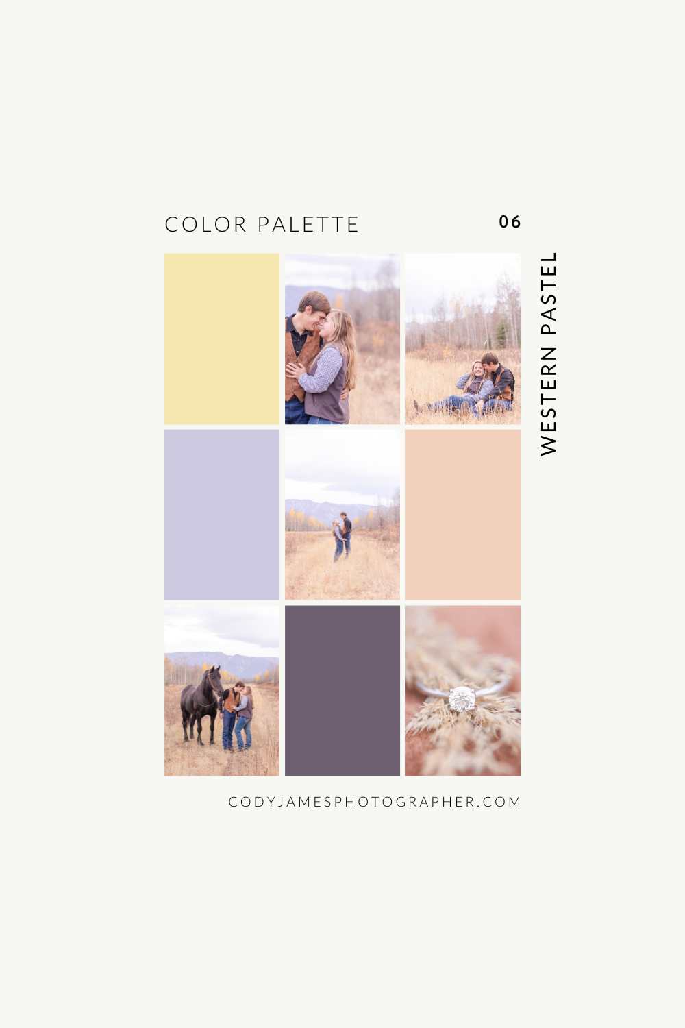 color palette for a warm western fall session