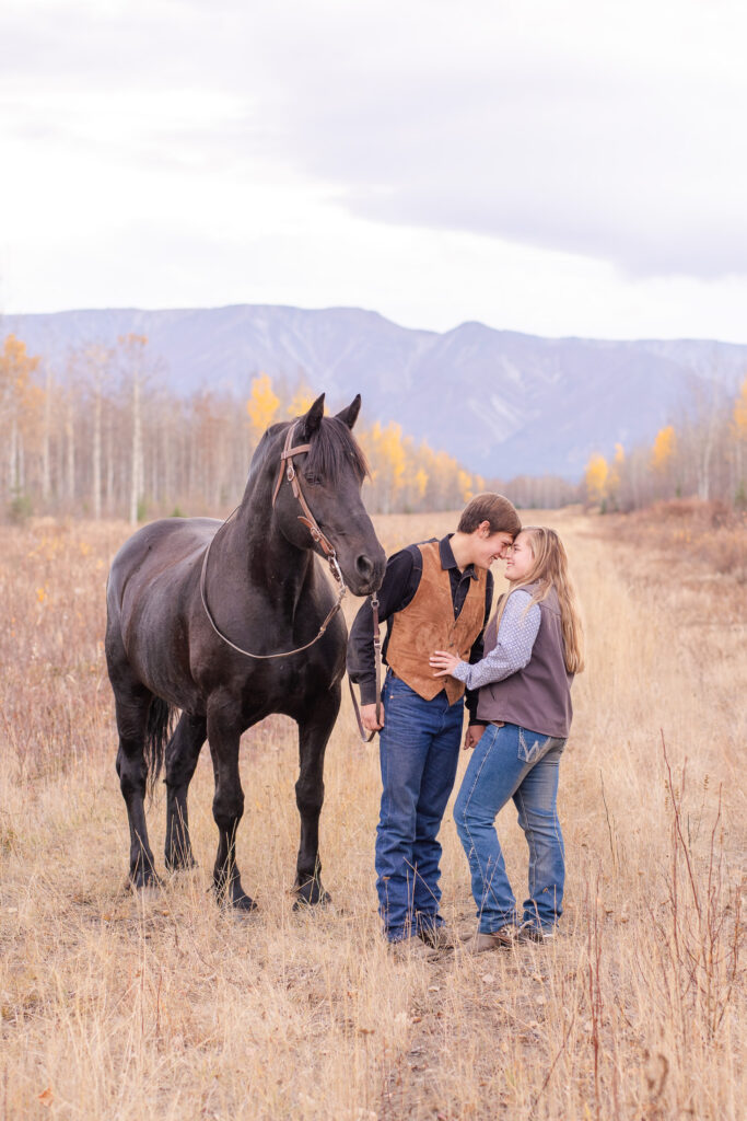 engagement session with horse