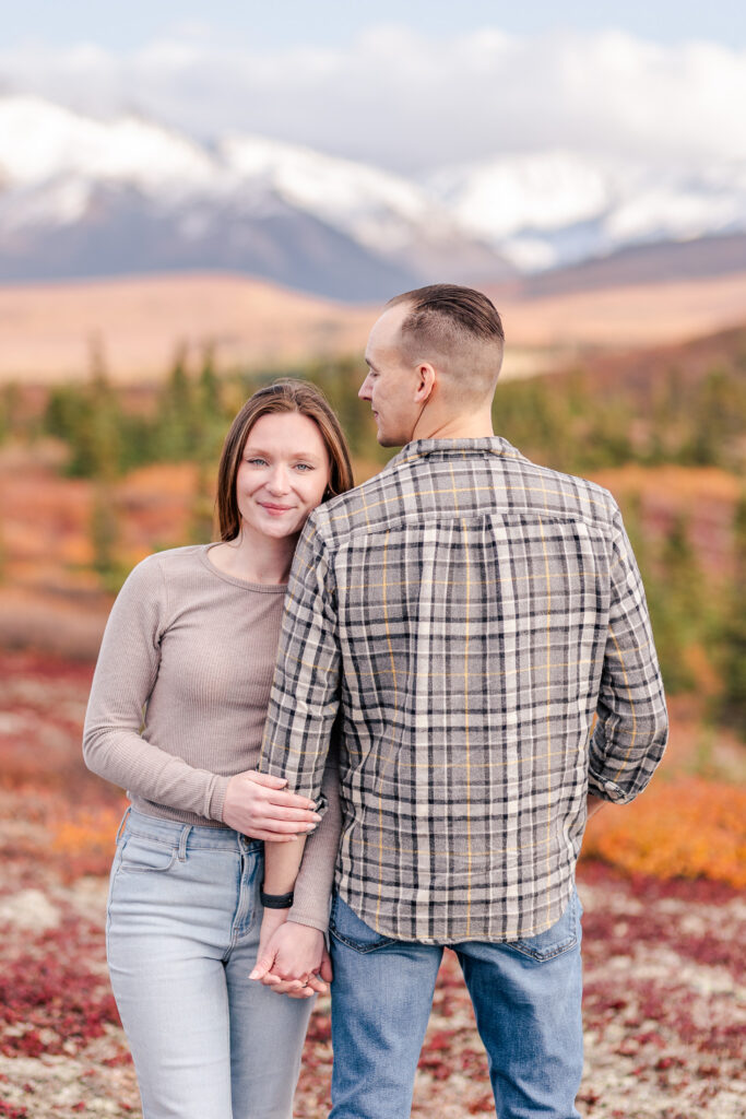 Romantic Alaska Mountain Engagement Session