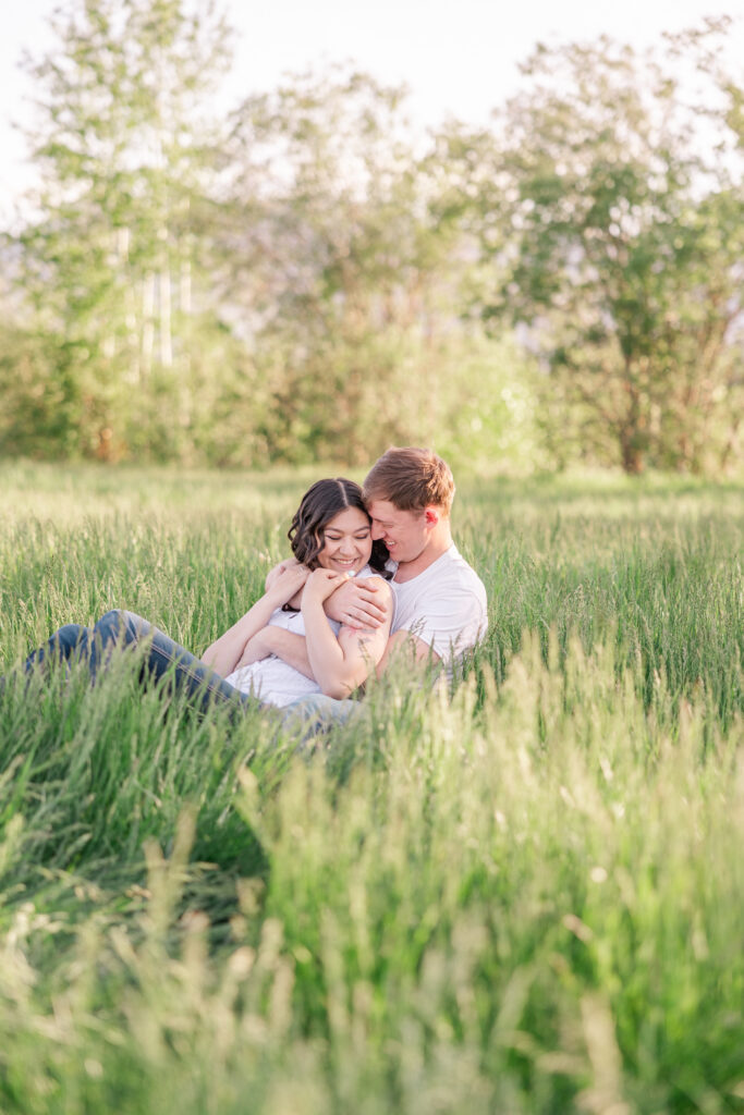 Couple Field Farm Engagement Session